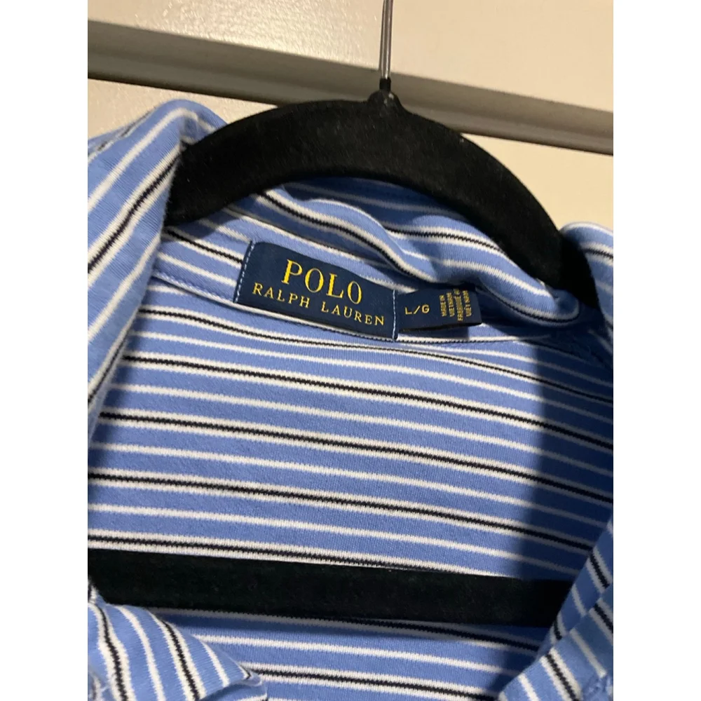 Blue striped Polo Ralph Lauren Classic Fit Polo Shirt Large